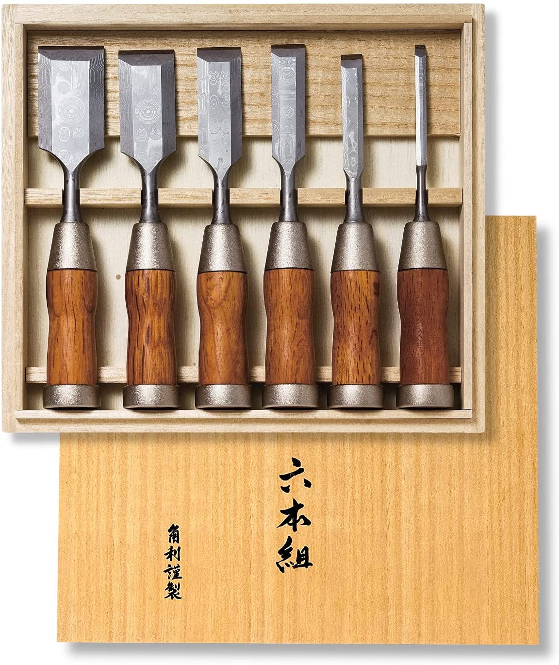 High-Grade Japanese Damascus Chisel Set – Kakuri Sangyo