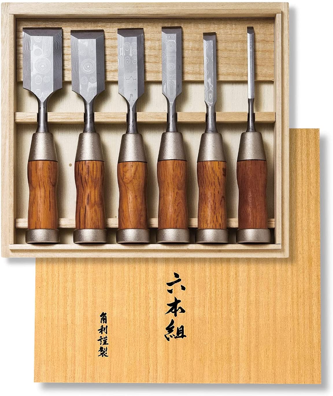High-Grade Japanese Damascus Chisel Set – Kakuri Sangyo – KAKURI