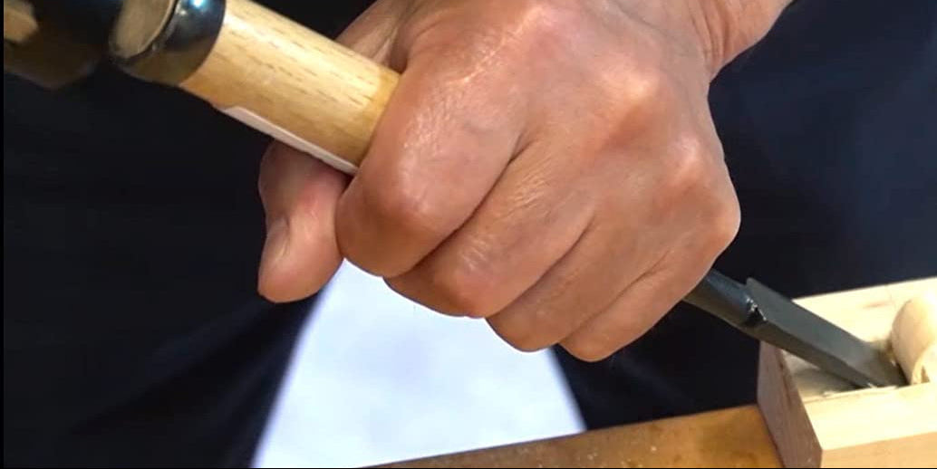 Japanese Mortise Chisel 12mm (1/2") - Hand-Forged Wood Chisel With Red Oak Handle